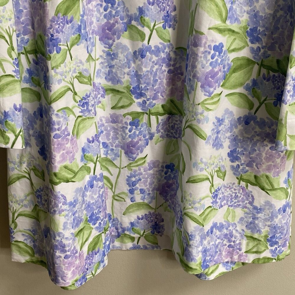 Hill House Blue Hydrangea Print The Artemis Bell Sleeve Shift Dress Size Large - Picture 10 of 16